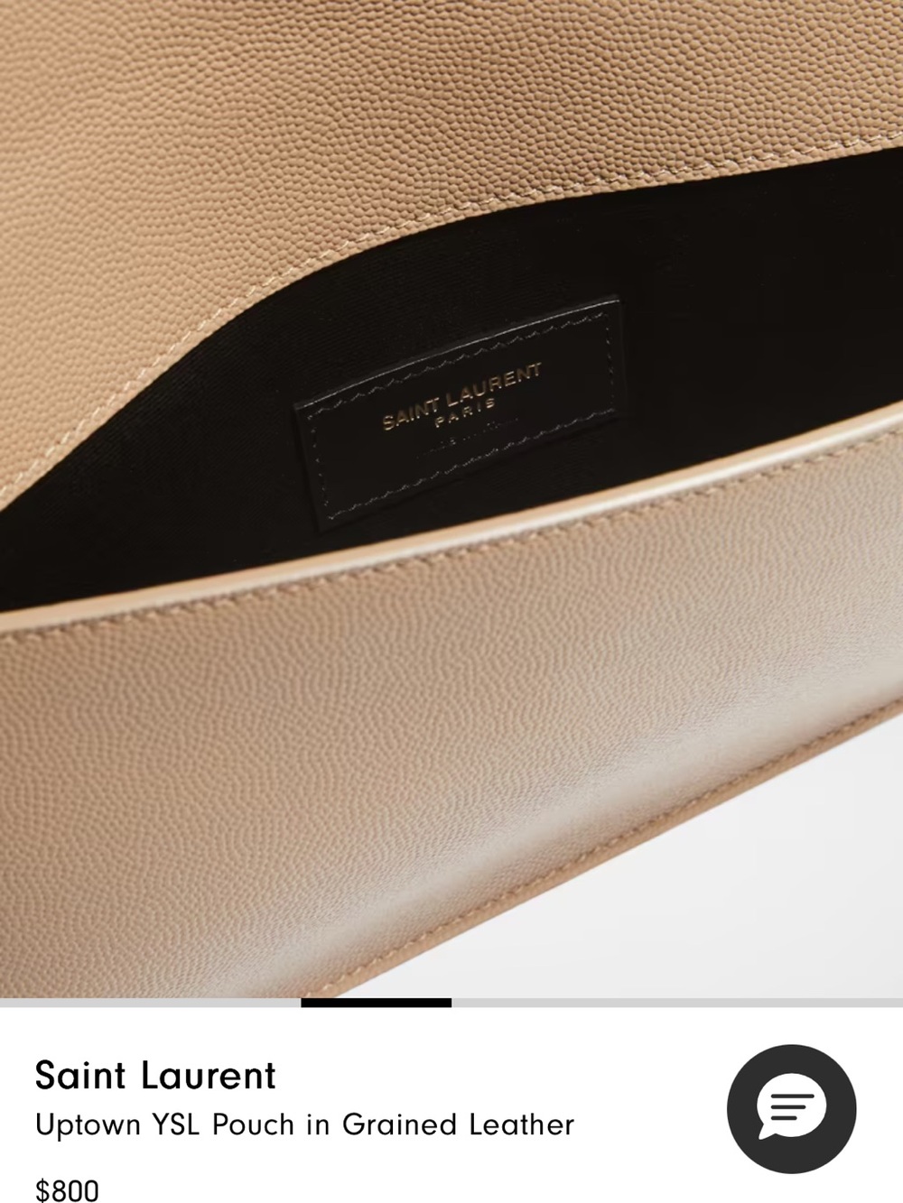Saint Laurent Beige Envelope YSL Leather Clutch with Gold Logo - Picture 3 of 13